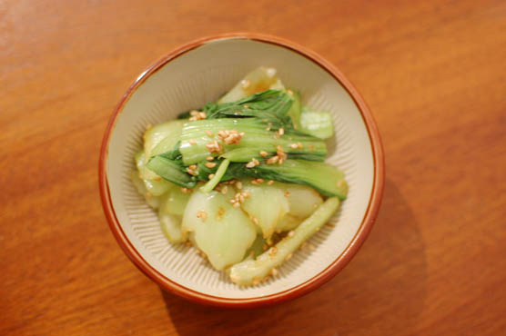 青梗菜の胡麻酢　レシピ