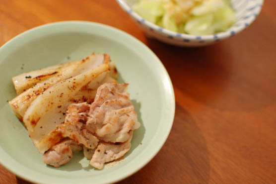 レンコンと豚肉の塩焼き晩酌レシピ