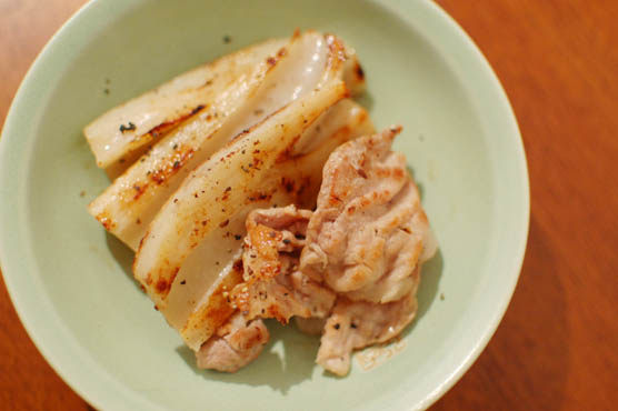 蓮根と豚肉の塩焼き　レシピ