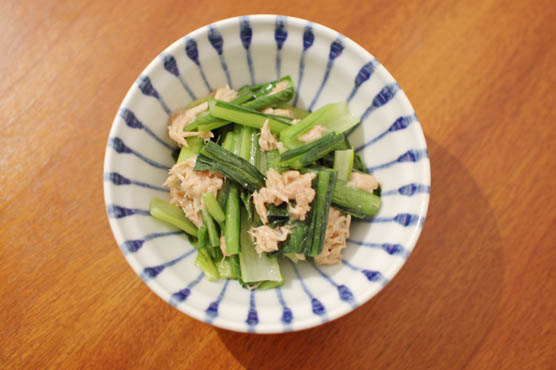 小松菜とツナのポン酢和え　レシピ