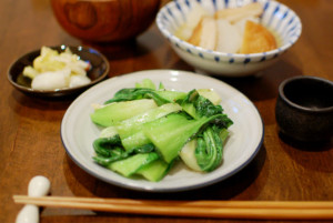 青梗菜の塩炒め献立