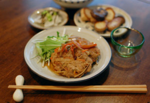 照り焼きごぼうハンバーグ献立