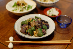 茄子とピーマンの鍋しぎ献立