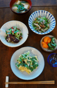 セロリの卵炒め献立