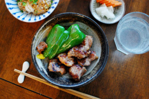 カシラ塩焼き献立