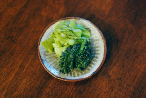 キャベツとゴーヤのぬか漬け