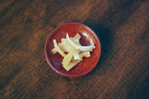 大根皮のしょうゆ漬け