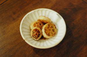 レンコンの黒酢炒め